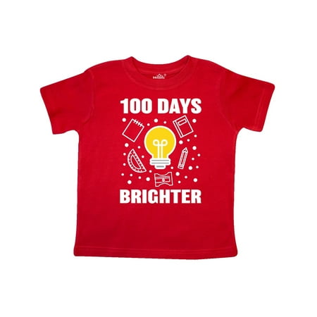 

Inktastic 100 Days Brighter with Light Bulb Gift Toddler Boy or Toddler Girl T-Shirt
