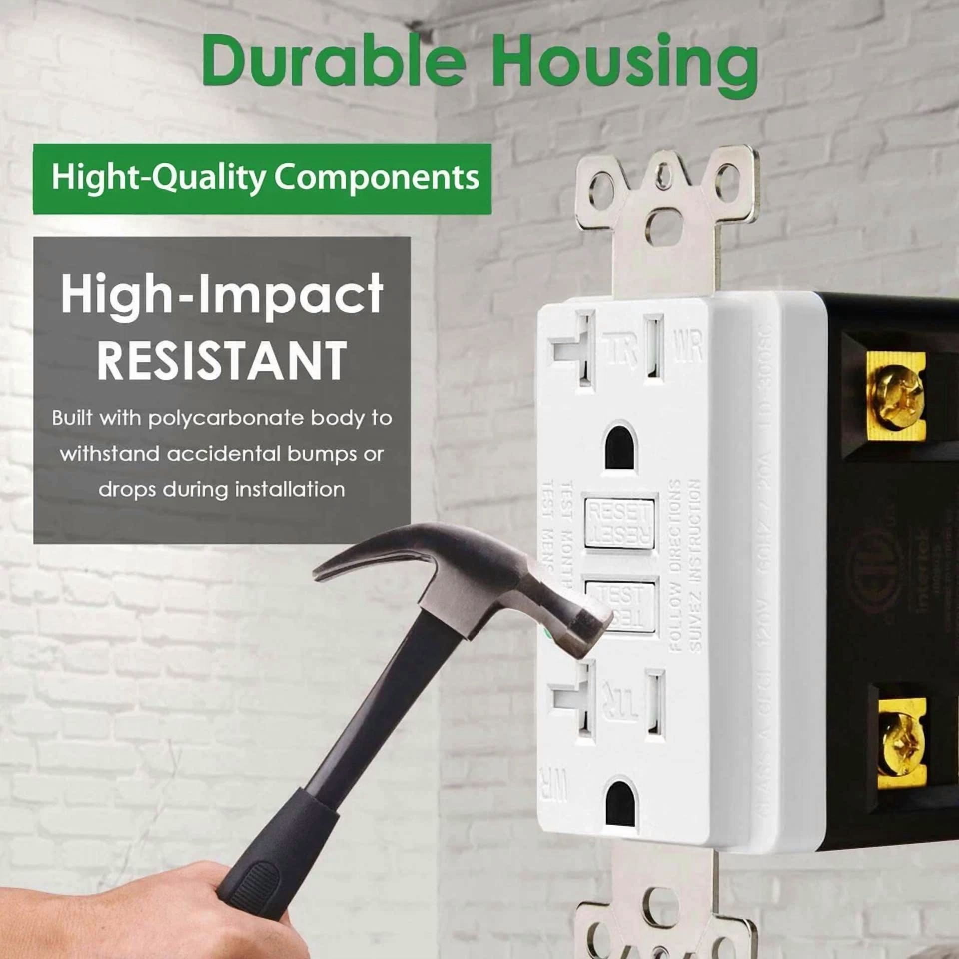 Gfi Outlet 20 Amp Wr Tr Gfci Receptacles With Plate For Outdoor Kitchen Bathroom