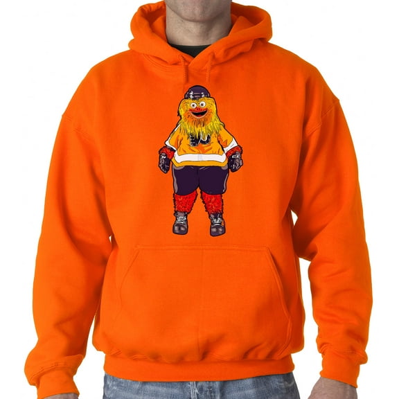 ORANGE Gritty Philadelphia Mascot Hooded Sweatshirt ADULT