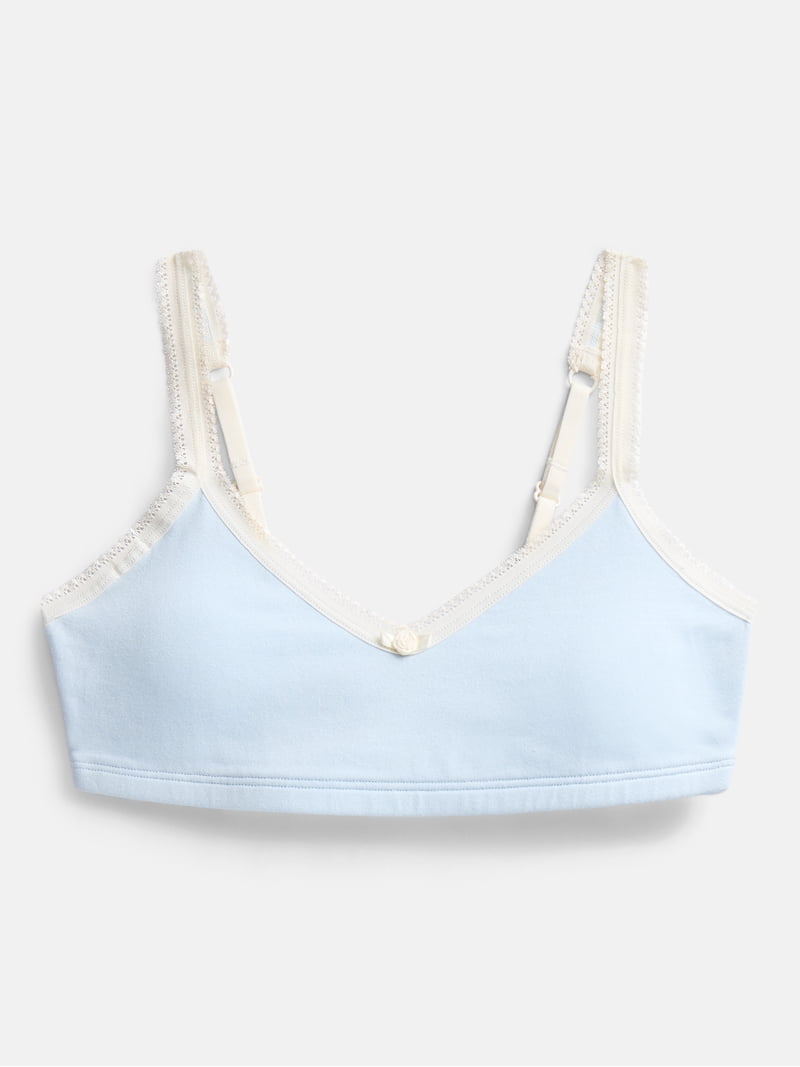 Weekend Academy Girls 2 Pack Cotton Triangle Bralette, Blue