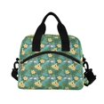 thumbnail image 3 of joogoo Gardenia Flower Sharks Insulated Lunch Bags Reusable Cooler Box with Shoulder Strap, 3 of 6