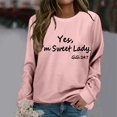 thumbnail image 2 of WEAIXIMIUNG Sweat-Shirt Graphique pour Femmes avec Capuche Automne et Hiver Imprimé Lettre Col Rond Épaule Manches Longues Pull Décontracté (3), 2 of 4