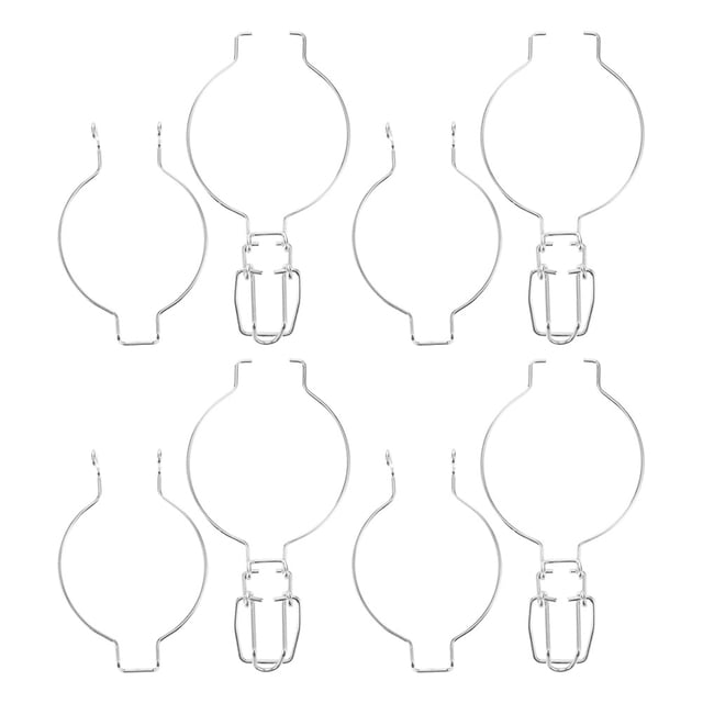 SKISUNO 4pcs Wide Mouth Mason Jar Tight Containers Stainless Steel Wire Hangers For Easy Storage