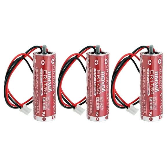 3PCS for Maxell ER17/50 17/50 3.6V 2750mAh Battery Li-ion Batteries with White Plug