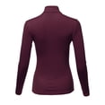 thumbnail image 3 of A2Y Women's Basic Solid Long Sleeve Turtle Neck Fitted Rayon Top Shirt Deep Plum M, 3 of 5