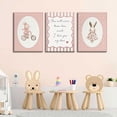 thumbnail image 5 of 3Pcs Bunny Nursery Canvas Wall Art Pink Baby Girl Nursery Wall Decor Pictures Cute Rabbit Posters Prints for Toddler Girl Room Playroom Bedroom Home Decoration 12x16in, 5 of 7