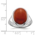 thumbnail image 3 of 925 Sterling Silver Red Agate Ring Natural Stone Shell Wood, 3 of 7