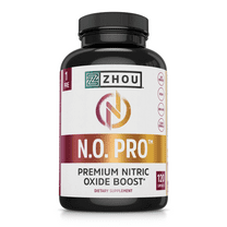 Zhou Nitric Oxide with L Arginine, Citrulline Malate, AAKG and Beet Root |  Muscle Builder for Strength, Blood Flow and Endurance | 30 Servings, 120 Veggie Caps