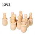 thumbnail image 1 of 10 Unids People Nesting Set Muñecas Peg de Madera Artes Inacabadas Pintura DIY Mancha Kid's Part Meterk Marioneta, 1 of 7