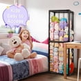 thumbnail image 6 of Stuffed Animal Storage Zoo Stuffed Animal Holder Space Save Vertical Stuffed Animals Storage PVC with Elastic Band and Net for Playroom Bedroom Nursery (Black 1), 6 of 12