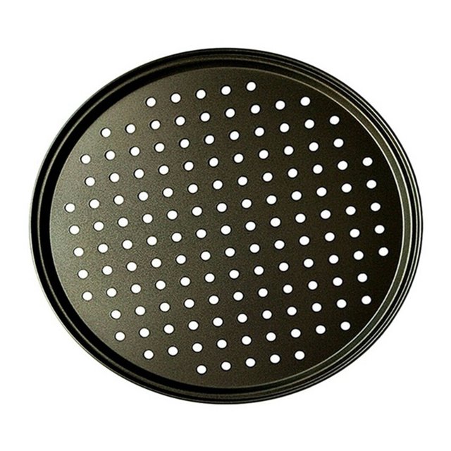 VALINK Pizza Pan Non-Stick Carbon Steel With Holes Round Baking Tray for Home Kitchen