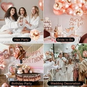 YANSION 62Pcs Birthday Decorations, Rose Gold Birthday Party Decorations Set Pink, Princess Party Supplies Kits with Confetti Balloons, Happy Birthday Banner Foil Balloons and Candles for Girls Women