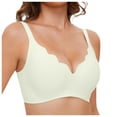 thumbnail image 1 of Wavy Wireless V Neck Bras For Women No Underwire Padded Bralettes Adjustable Straps Bra With Bra Extender, 1 of 4