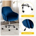 thumbnail image 4 of Modern Velvet Accent Chair with Adjustable Height,Leisure Swivel Chair with 5 Wheels,Office Armchair for Living Room Bedroom,Dark Blue, 4 of 8