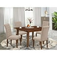 thumbnail image 2 of East West Furniture Milan 5-piece Wood Dining Set in Mahogany/Light Fawn, 2 of 12