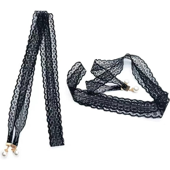 YooGuoGuo 2 Pieces Elegant BowTies Bands for Women Non-tied Bowknot Ladies Long Self Neckties