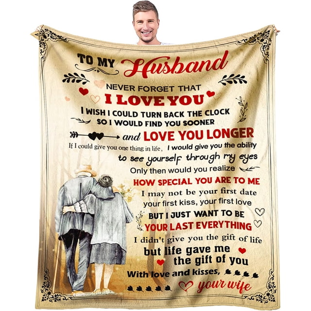 LHSHID Wedding Anniversary Romantic Gift for Her Blanket Birthday Gifts for Wife Wife Gifts from Husband Best Wife Birthday Gift Ideas to My Wife Ultra Soft Flannel Throw Blanket 40x50in