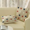 thumbnail image 4 of 4th of July Pillow Covers 18x18 Inch Set of 2, White Blue Red Stars Decor Patriotic Throw Pillows Independence Memorial Day Pillowcase Outdoor Decorations Linen Farmhouse Cushion Case for Home, 4 of 6