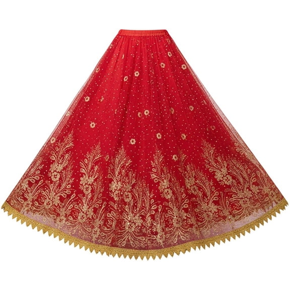 Hzzsbu Arabian Belly Dance Skirt Indian Dance Large Swing Skirt Women Dance Long Skirt Full Skirt For Festival Party