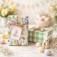 thumbnail image 5 of HOMERAL Easter Wrapping Paper Roll - 17 Inch X 33 Feet - Green Gift Wrap with White Rabbits, Flowers - Perfect for Easter, 5 of 8
