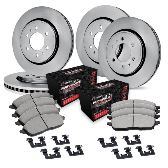 R1 Concepts Disc Brake Rotor Set with Off-Road/Tow Brake Pads and Hardware WFVH2-54149