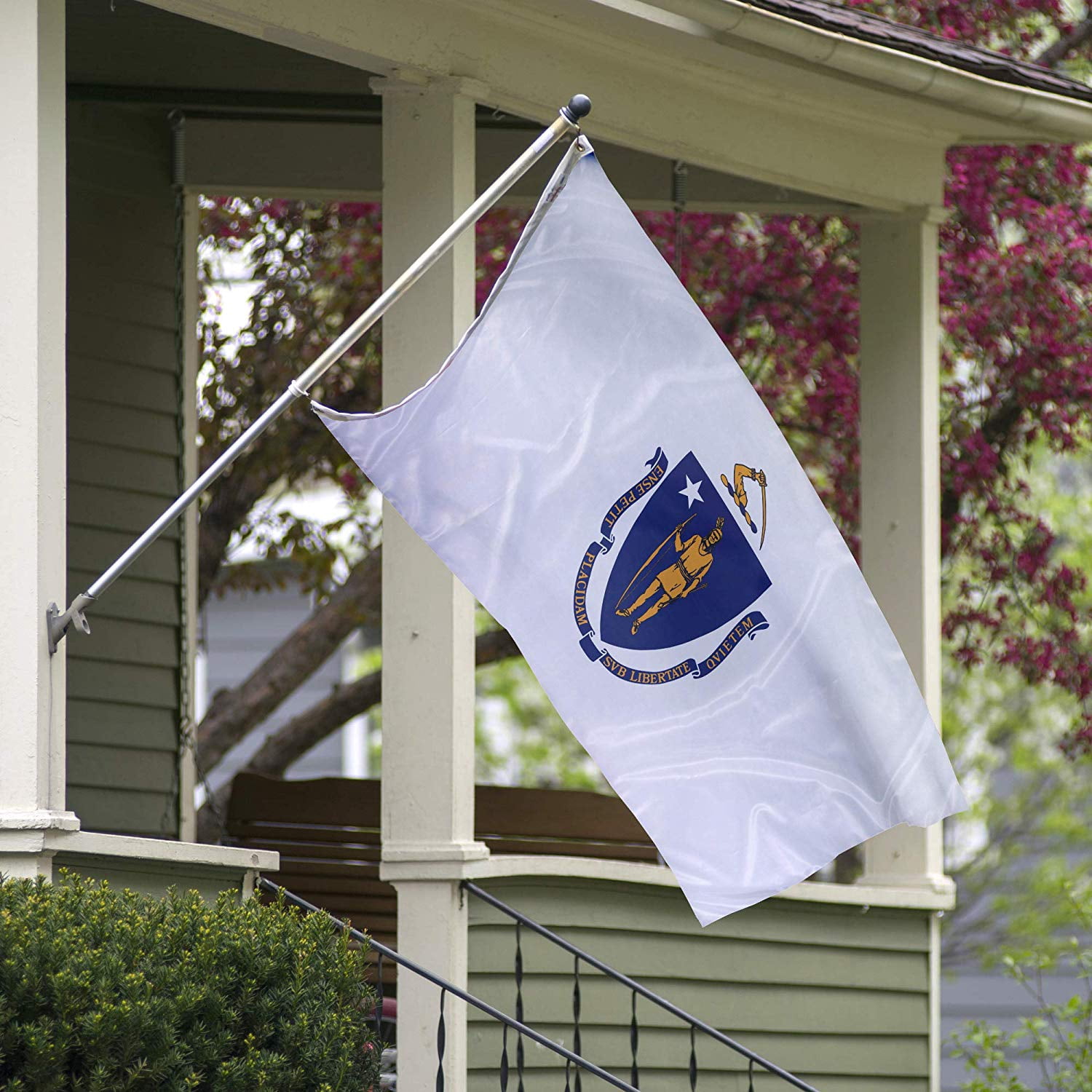Massachusetts State Flags - 3ft x 5ft Knitted Polyester, State Flag Collection, Made in The USA