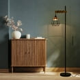 thumbnail image 4 of Retro Floor Lamp Without Bulb Smart Standing Lamp w/Rattan Lampshade for Bedroom Living Room, 4 of 17