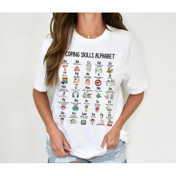Coping Skills Alphabet Shirt, School Counselor Shirt, Counselor Gift, Psychologist Shirt