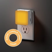 GE LED Night Light with Dual USB Ports, USB-A and USB-C Charging Ports Plug-In Fixture, Automatic On/Off Light Sensor, Warm Candlelight