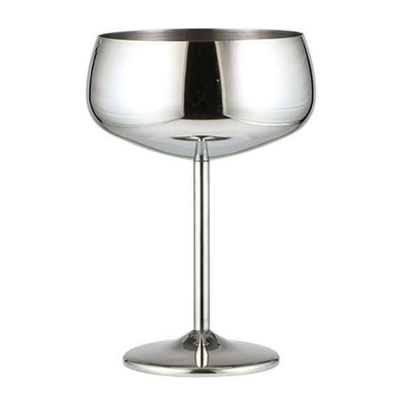 Shoreew Wine Glass Stainless Steel Wide-mouth Comfortable Grip Bend-resistant Durable Champagne Coupe Glasses