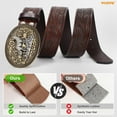 thumbnail image 5 of WHIPPY Men's Western Cowboy Belts for Women Cowgirl Belt Western Leather Belts for Jeans, 5 of 6