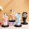 thumbnail image 3 of 1 Pc Home Furnishing Decoration Desktop Ornament Dried Bouquet Gift Box Flowers Rose in Glass Dome Roses Gifts for Mom Women Christmas Gifts Valentine's Day, 3 of 6