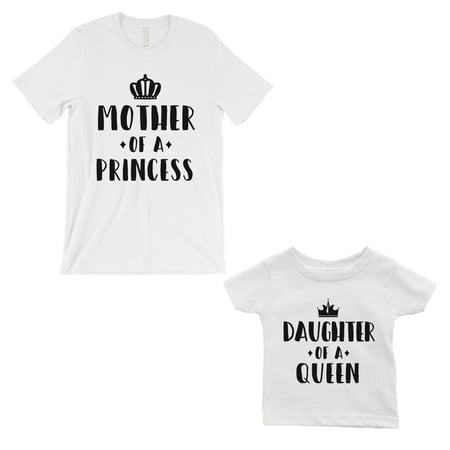

Queen Of Princess Mom Baby Matching T-Shirts White Mothers Day Gift