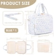 thumbnail image 5 of Large Hanging Toiletry Bag for Women Waterproof Travel Makeup Organizer with 4 Compartments Blue Floral, 5 of 10