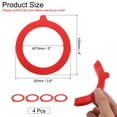 thumbnail image 2 of Uxcell 4 Pcs Rubber Seals for Glass Jars 3.6 inch OD Silicone Sealing Ring for Canning Storage Red, 2 of 6