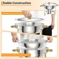 thumbnail image 4 of Ourlova Ensemble de 6 Plats Ronds Anti-Frottement de 5 Qt pour Buffet avec Couvercles - Comprend Porte-Couvercle Cuillère de Service Pinces, 4 of 8