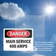 thumbnail image 6 of Main Service 400 Amps OSHA Danger Rigid Plastic Sign 14 Inch x 10 Inch - 5 Pack, 6 of 8