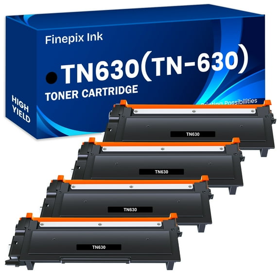 Finepix Ink TN630 TN660 Toner Cartridge Compatible for Brother TN-630 TN-660 DCP-L2540DW MFC-L2700DW HL-L2380DW HL-L2300D MFC-L2740DW Laser Printer Ink (Black, 4-Pack)