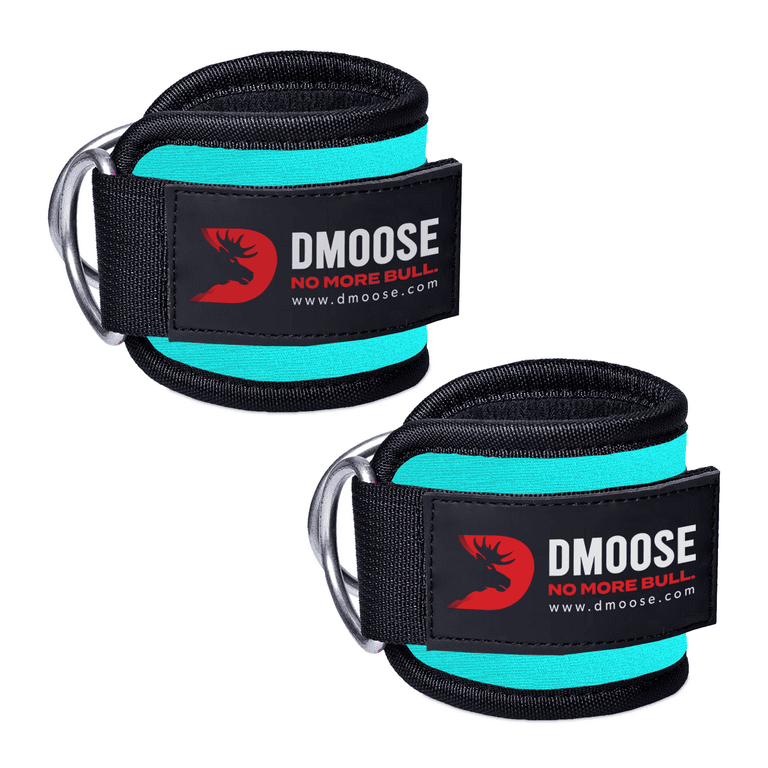DMoose Fitness Ankle Straps for Cable Machines, Tones Glutes and Hamstrings  with Steel D-Ring, Gray Camo 