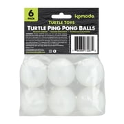 Komodo Ping Pong Balls Turtle Toys, 6 pack, Glows in the Dark