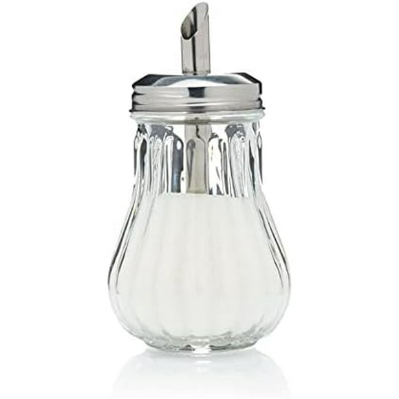 Glass Sugar Dispenser Pourer, Retro Style Sugar Jar Decanter Cafe Bistro Restaurant Sugar Shaker Bowl (Glass Dispenser)