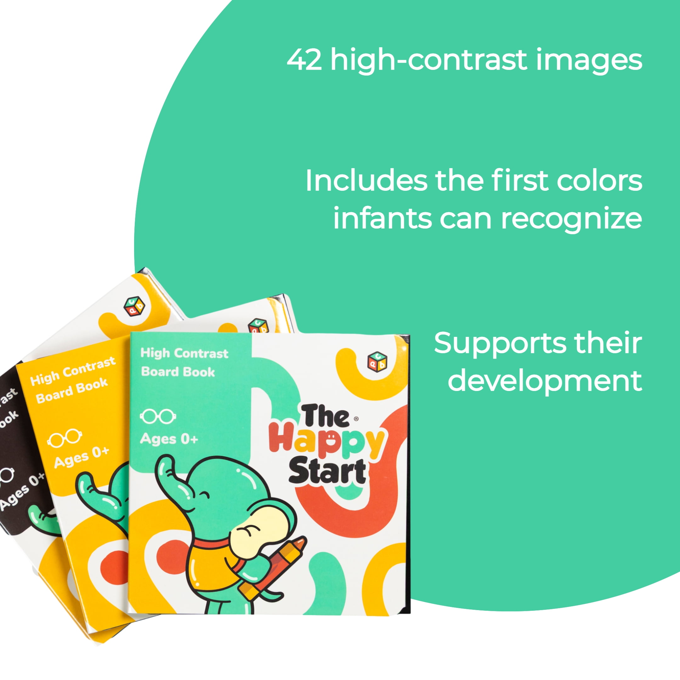 The Happy Start Award-Winning High Contrast Board Book for Infants (3-pack)