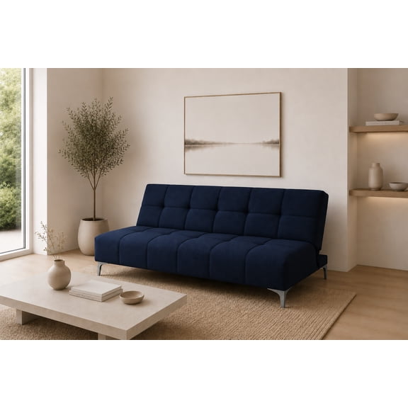 Sofa Cama Reclinable El Bazar Store New York Azul Marino, Futon 3 posiciones, Sala, Love Seat