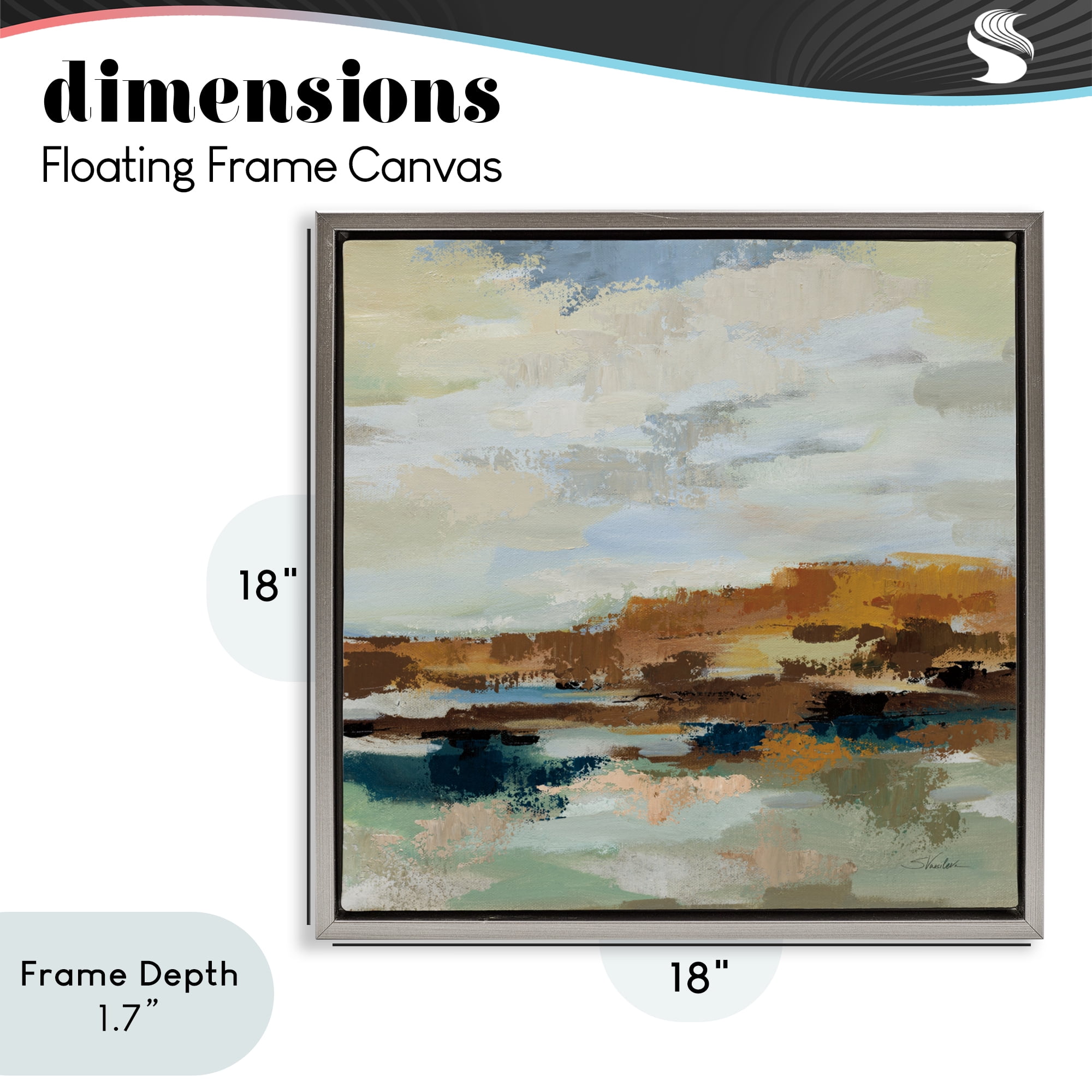 Stupell Industries American West Distortion Gray Framed Floater Canvas Wall Art, design by Silvia Vassileva