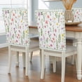 thumbnail image 2 of Spring Summer Wildflower Chair Covers Set of 4 Eucalyptus Leaves Green Plaid Chair Back Covers Stretch Removable Washable Slipcovers Protector for Dining Room Kitchen Party Decor, 2 of 9