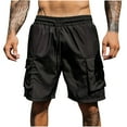 thumbnail image 2 of pstuiky Pantalones cortos cargo para hombre, Pantalones cortos deportivos y casuales para hombre, de verano, holgados, con bolsillos grandes, talla grande, de cinco cuartos, 2 of 3