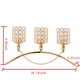 thumbnail image 3 of Candelabro de arco de 40 cm con cilindros de cristal | Diseño de puente de hierro de 3 niveles para bodas y decoración del hogar | Metal dorado y cuentas de cristal octogonales | Centro de mesa para, 3 of 6