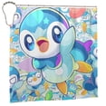thumbnail image 3 of Piplup Shower Curtain Cartoon Art Bath Shower Curtains with 12 Hooks, Waterproof Washable Polyester Bathroom Home Decor Set 72x72 Inch, Iron, 3 of 8