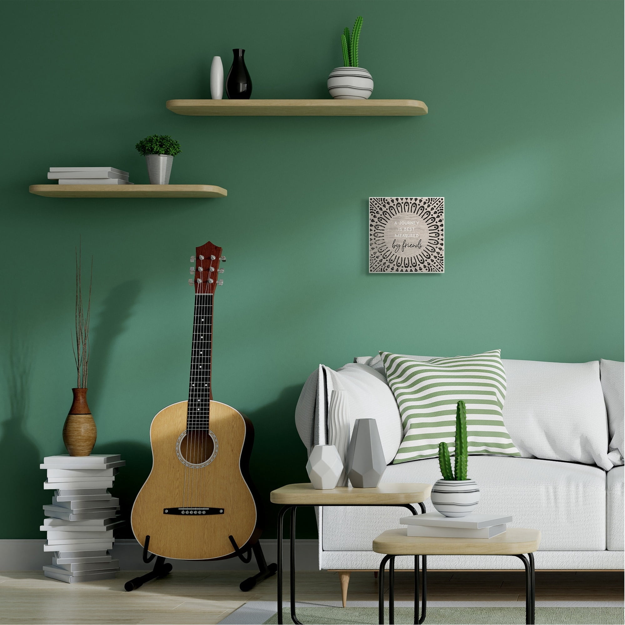 Stupell Industries Best Measured By Friends Quote Moroccan Inspired Pattern Wall Plaque by Daphne Polselli