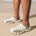 thumbnail image 3 of Rokment Women's Men's Clog Sandals with Adjustable Back Strap Breathable Hollow out EVA Non Slip Closed Toe Waterproof Garden Beach Pool Walking Water Shoes Khaki Size 6.5, 3 of 5